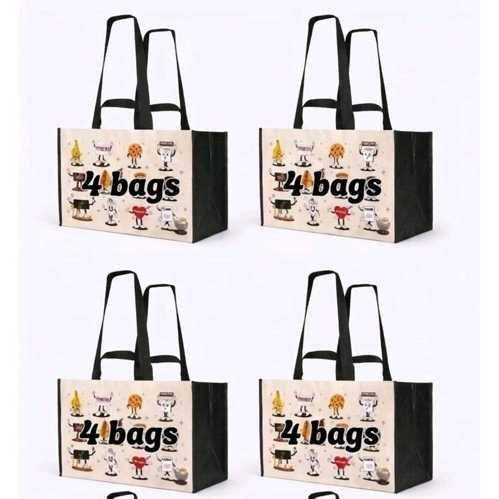COSTCO KEEP COOL REUSABLE CHARACTER TOTE SHOPPING BAGS -4 BAGS -LARGE HEAVY DUTY - Picture 10 of 10